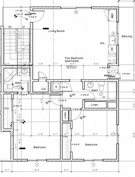 Floor plan for 2 beds, 2 baths, 950 sqft